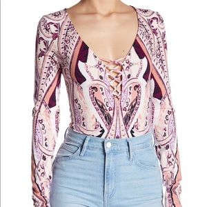 NWT sz M Free People Pick a Place bodysuit ivory